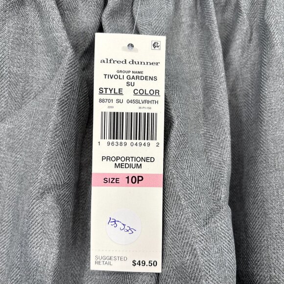 Alfred Dunner Women's Classic Fit Pull On Average Length Pant Gray Size 10P NWT - Picture 6 of 6